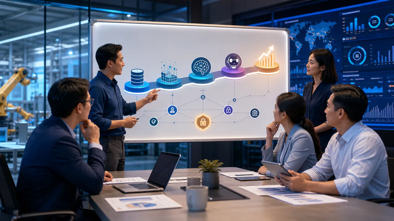 Đội ngũ quản lý doanh nghiệp SMEs xây dựng chiến lược triển khai AI theo lộ trình