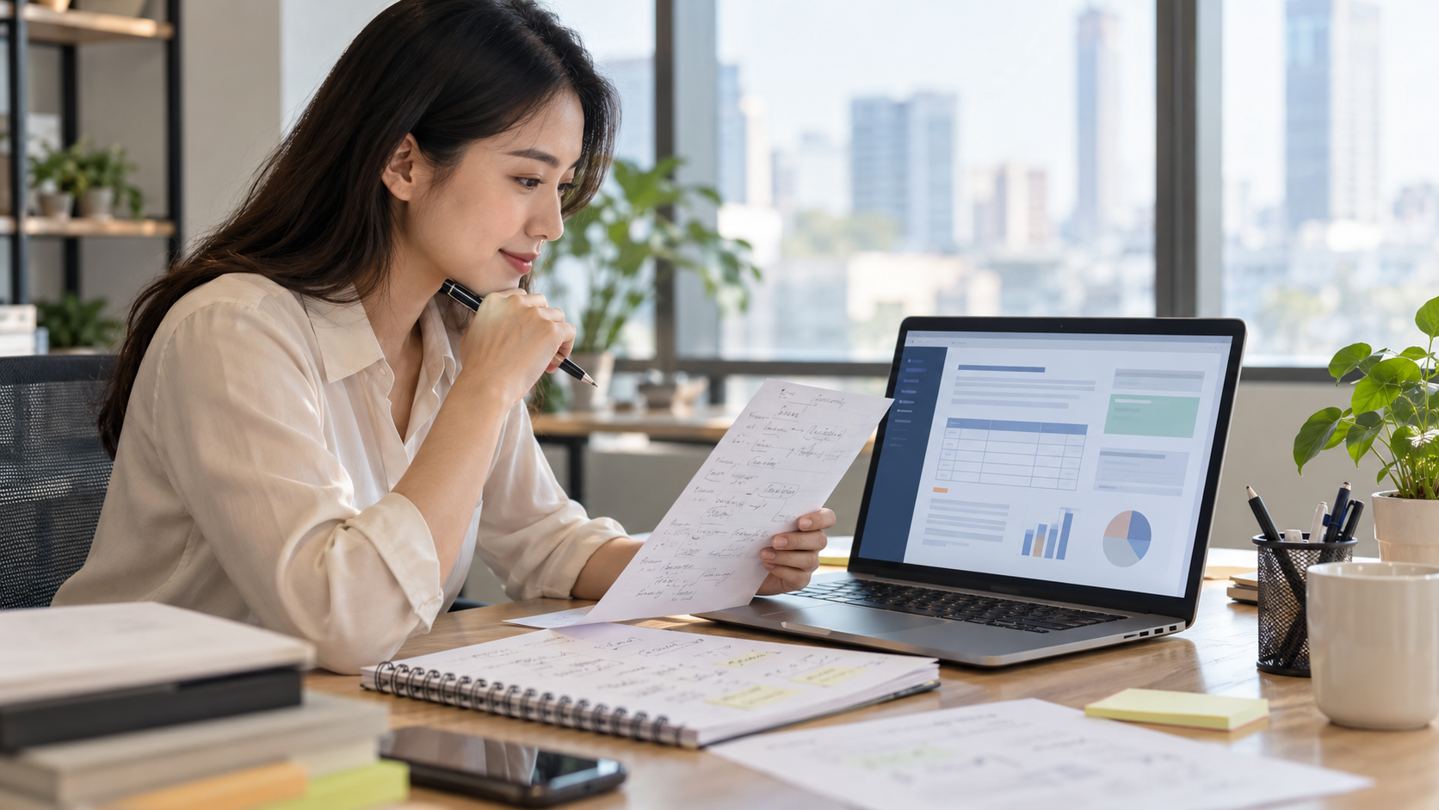 Nhân viên chuyển ghi chú thành bảng công việc có cấu trúc và rà soát trường thông tin